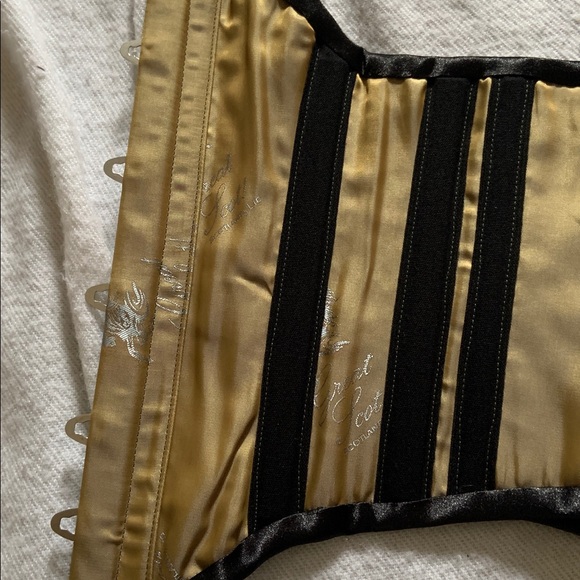 GREAT SCOT custom made corset tweed wool boned sides and ribbon tie size large - Picture 6 of 15